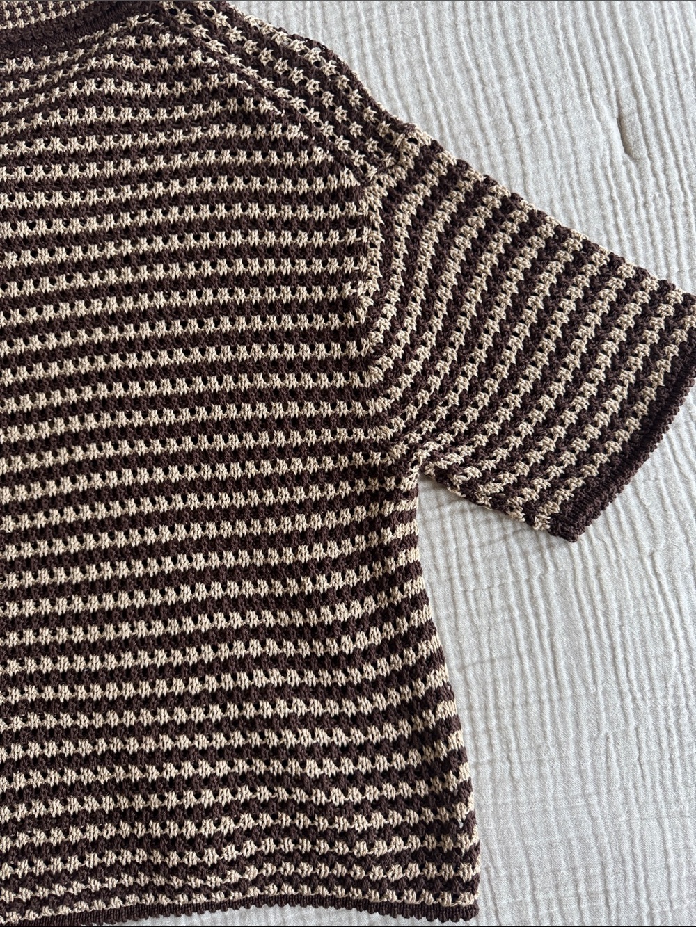 Polo by Ralph Lauren Brown & Cream Striped Knit Polo - Picture 9 of 10